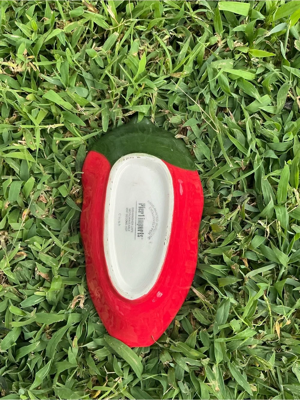 Pier 1 Red & Green Vegetable-Shaped Ceramic Dishes